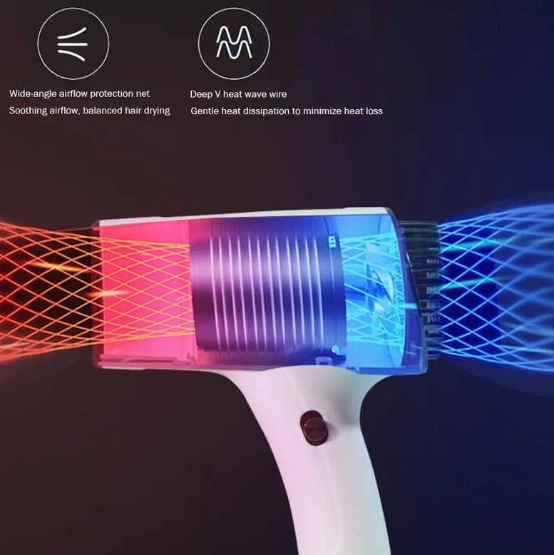 2600mAh Cordless Anion Blow Dryer Portable Hair Dryer 40/500W USB Rechargeable Powerful 2 Gears