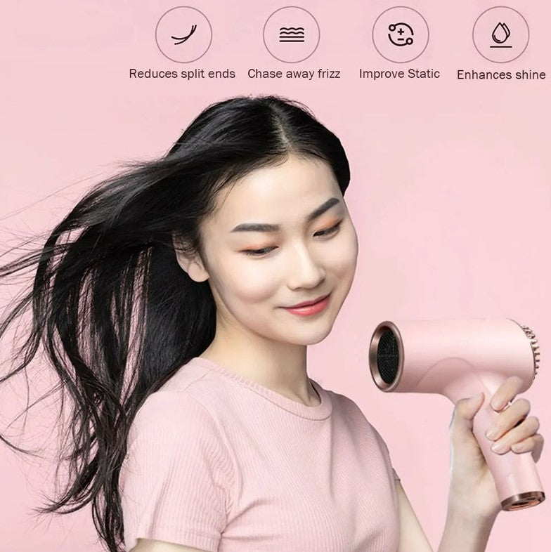 2600mAh Cordless Anion Blow Dryer Portable Hair Dryer 40/500W USB Rechargeable Powerful 2 Gears