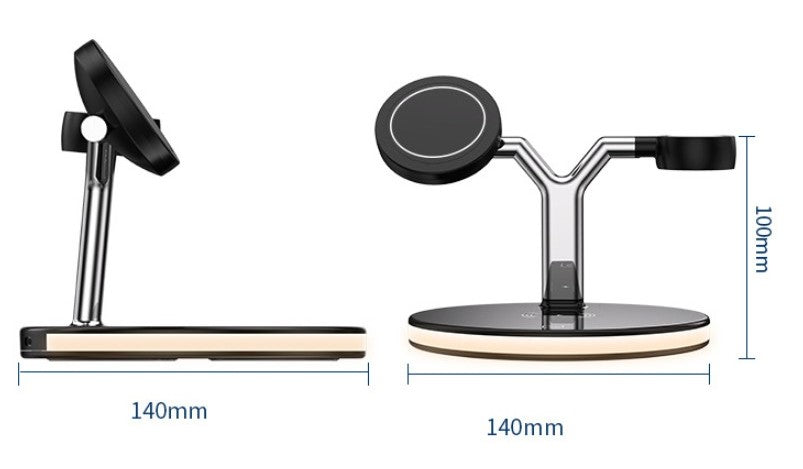 Magsafe desktop magnetic mobile phone holder charger three-in-one wireless charging watch headset